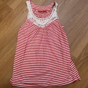 Hot pink/white stripe tank